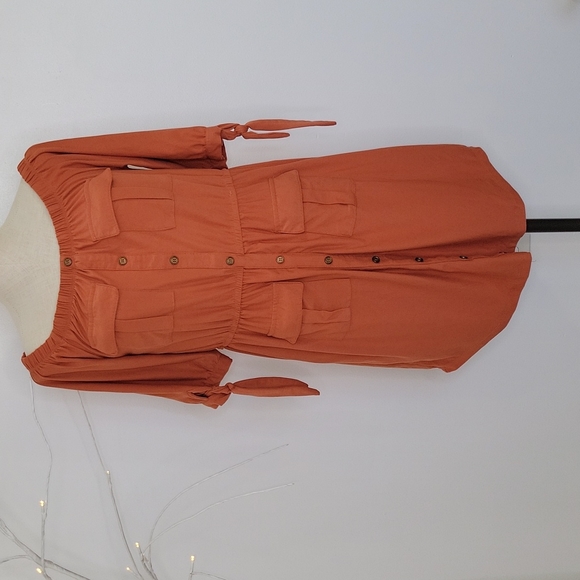 Derek Heart Orange Dress SZ L - Picture 1 of 11
